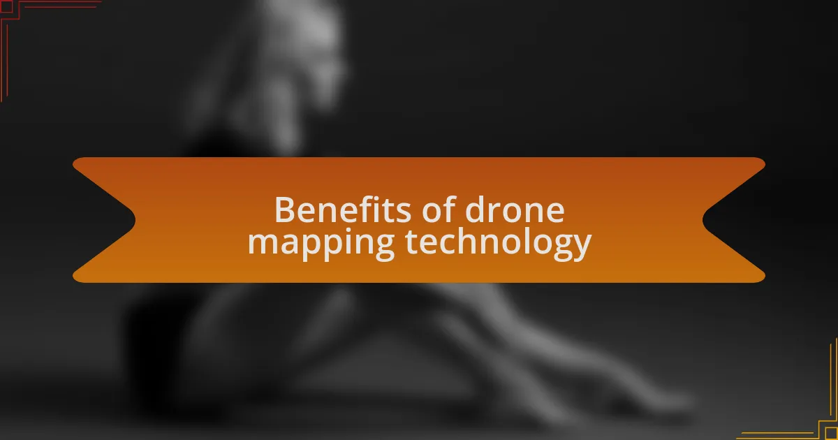 Benefits of drone mapping technology