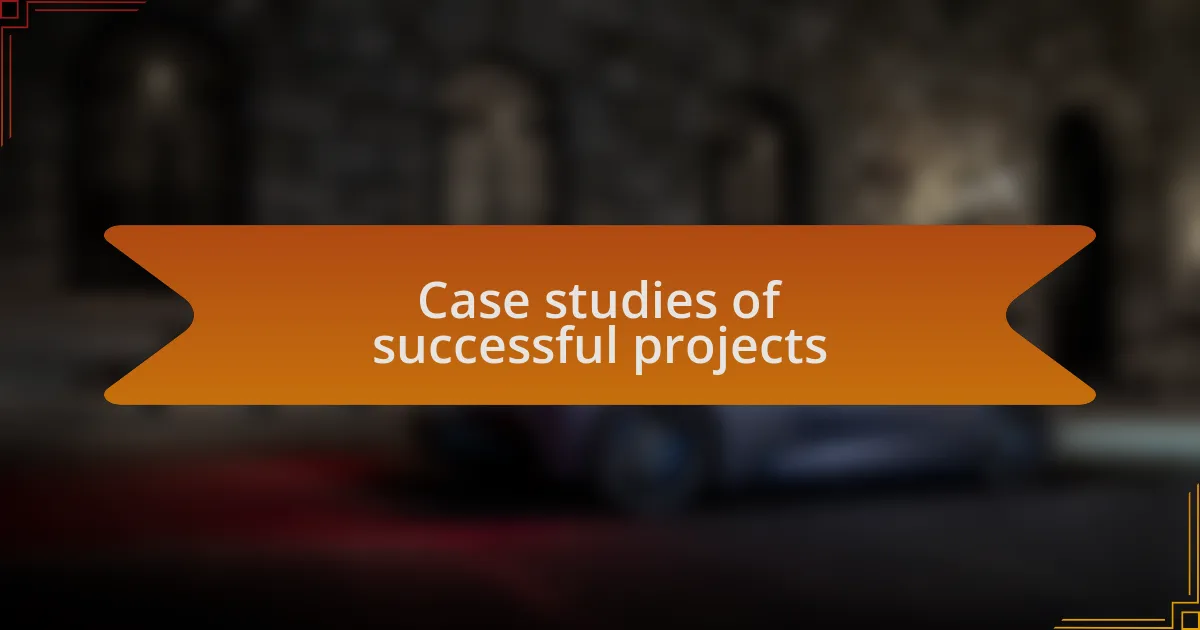 Case studies of successful projects