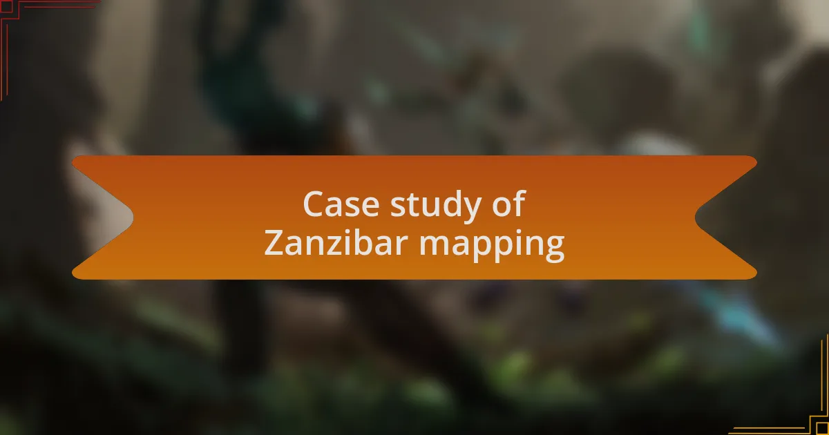 Case study of Zanzibar mapping