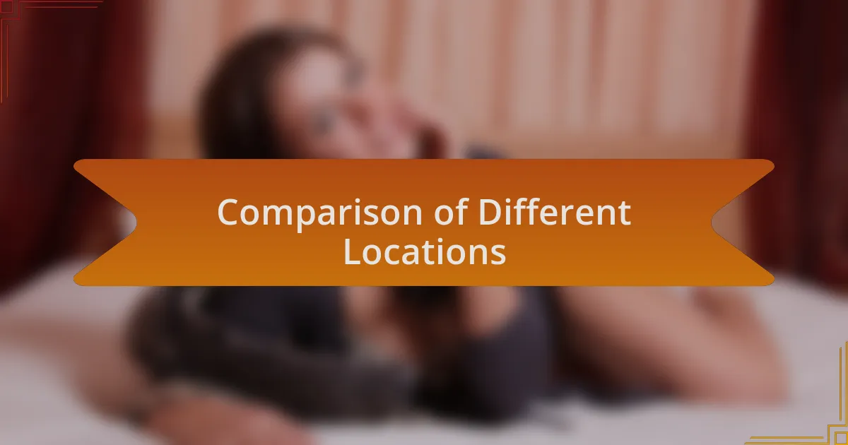 Comparison of Different Locations