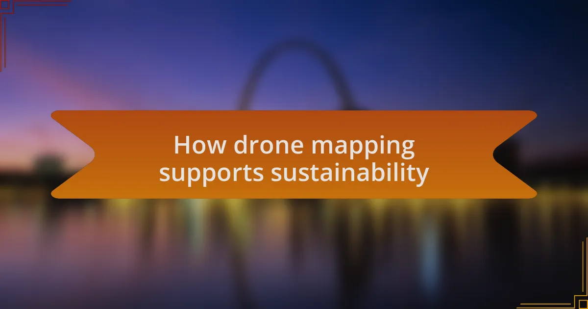 How drone mapping supports sustainability
