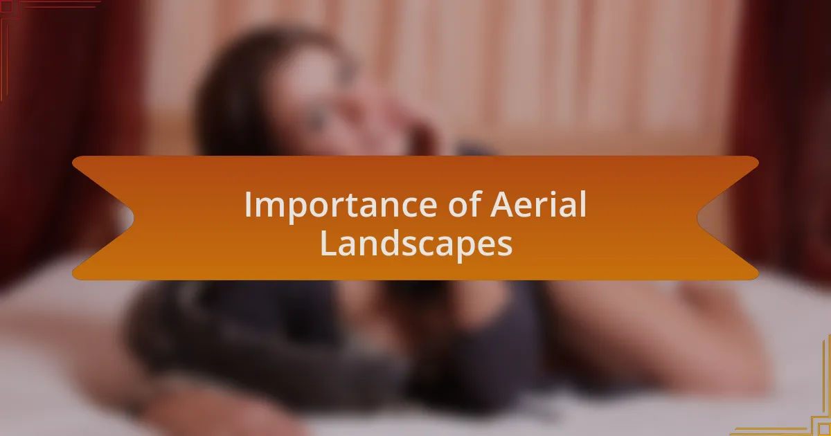 Importance of Aerial Landscapes