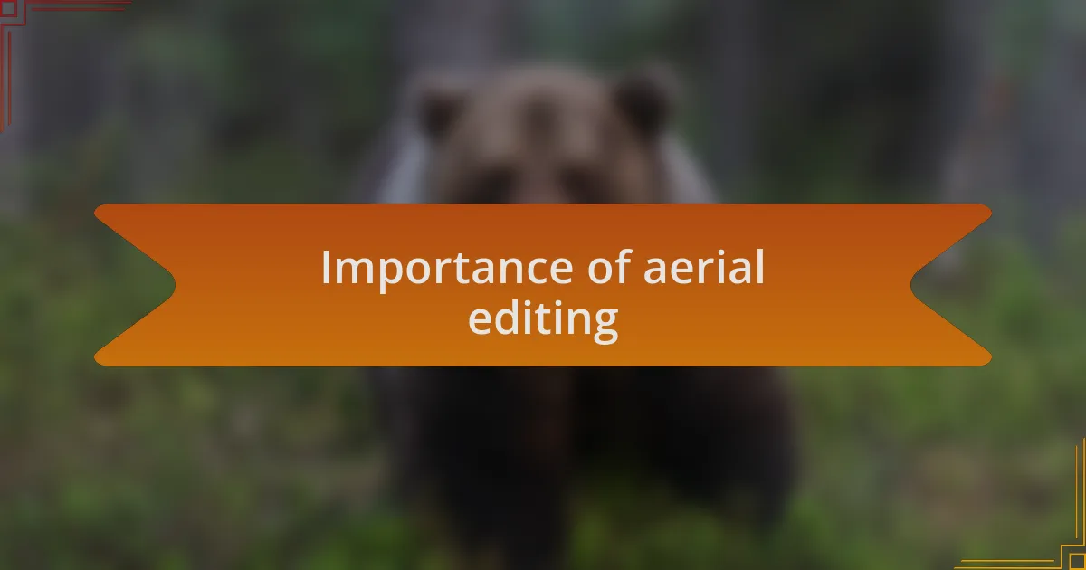 Importance of aerial editing