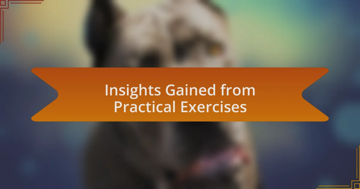 Insights Gained from Practical Exercises