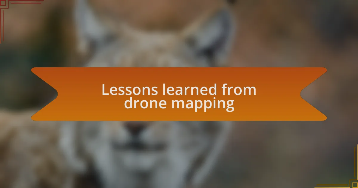 Lessons learned from drone mapping