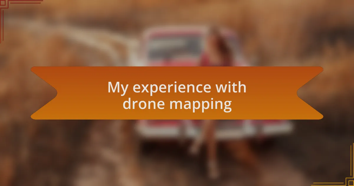 My experience with drone mapping