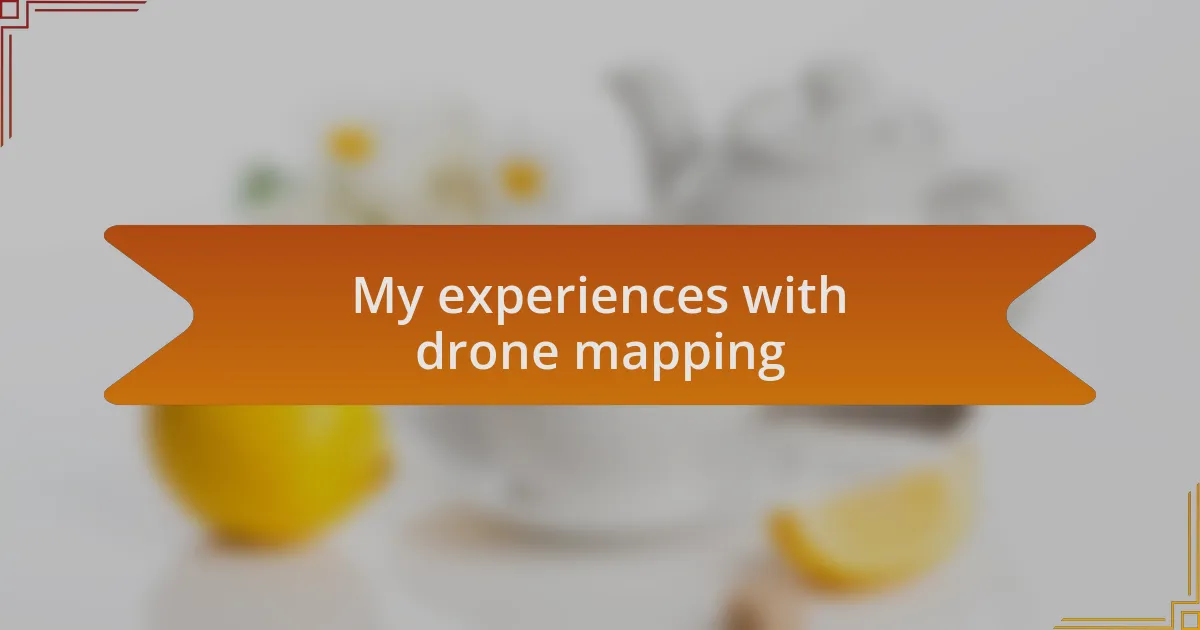 My experiences with drone mapping