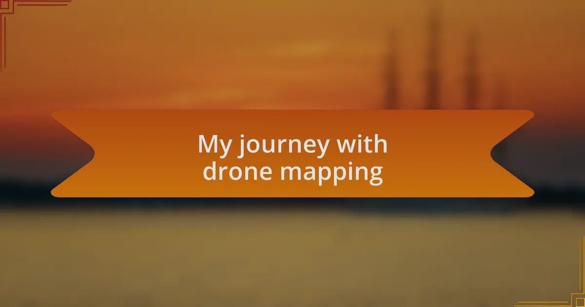 My journey with drone mapping