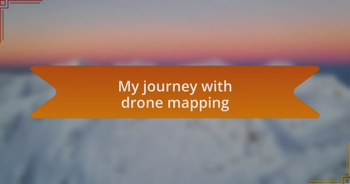 My journey with drone mapping