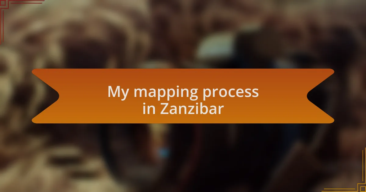 My mapping process in Zanzibar