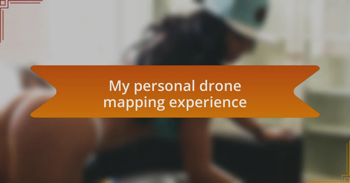 My personal drone mapping experience