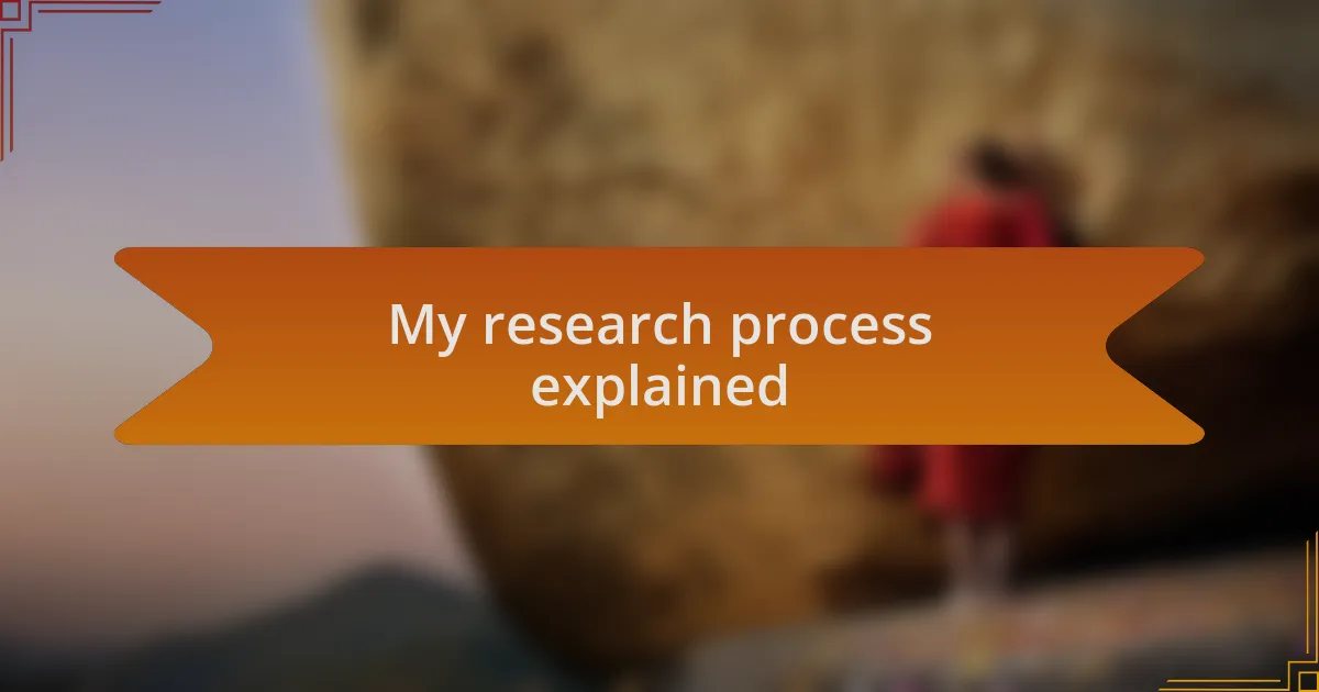 My research process explained