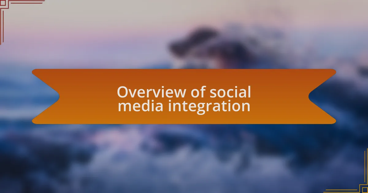 Overview of social media integration