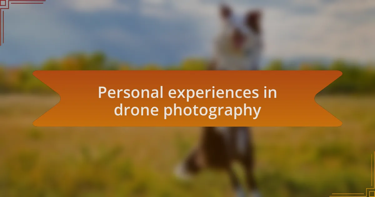Personal experiences in drone photography