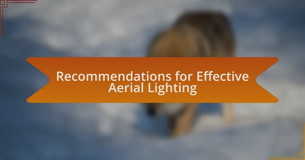 Recommendations for Effective Aerial Lighting