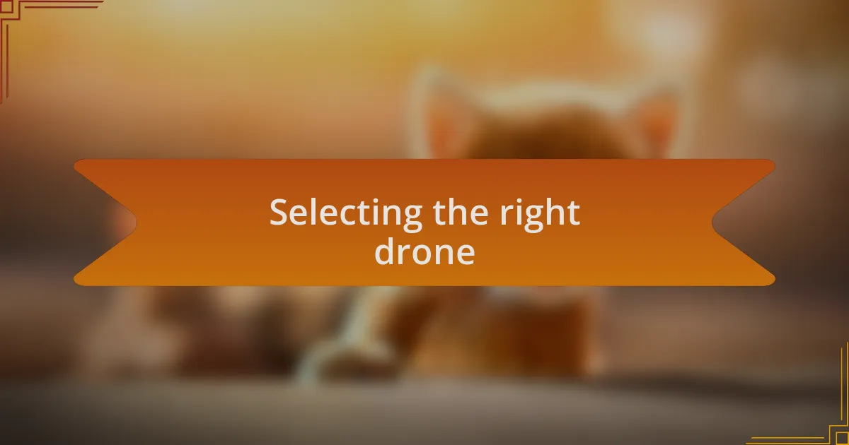 Selecting the right drone
