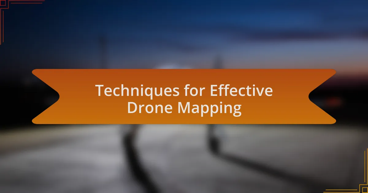 Techniques for Effective Drone Mapping