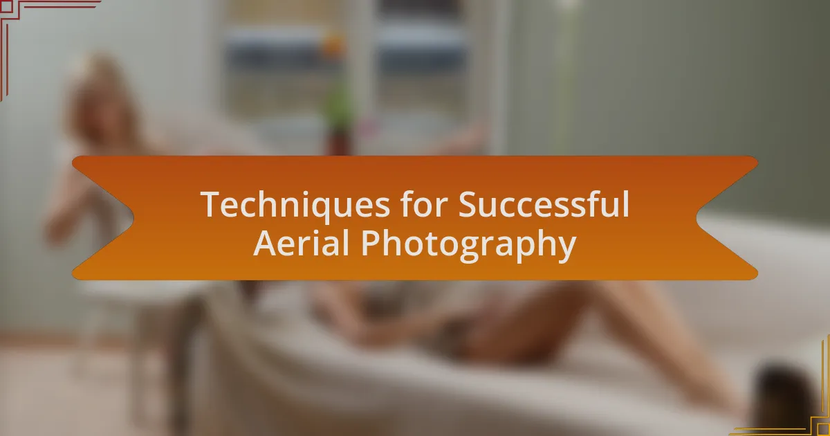 Techniques for Successful Aerial Photography