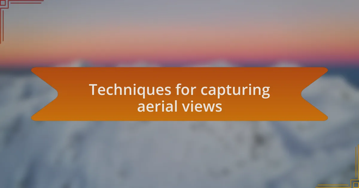 Techniques for capturing aerial views