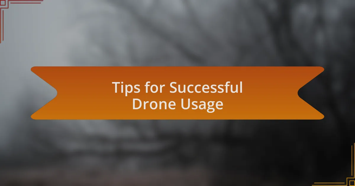 Tips for Successful Drone Usage