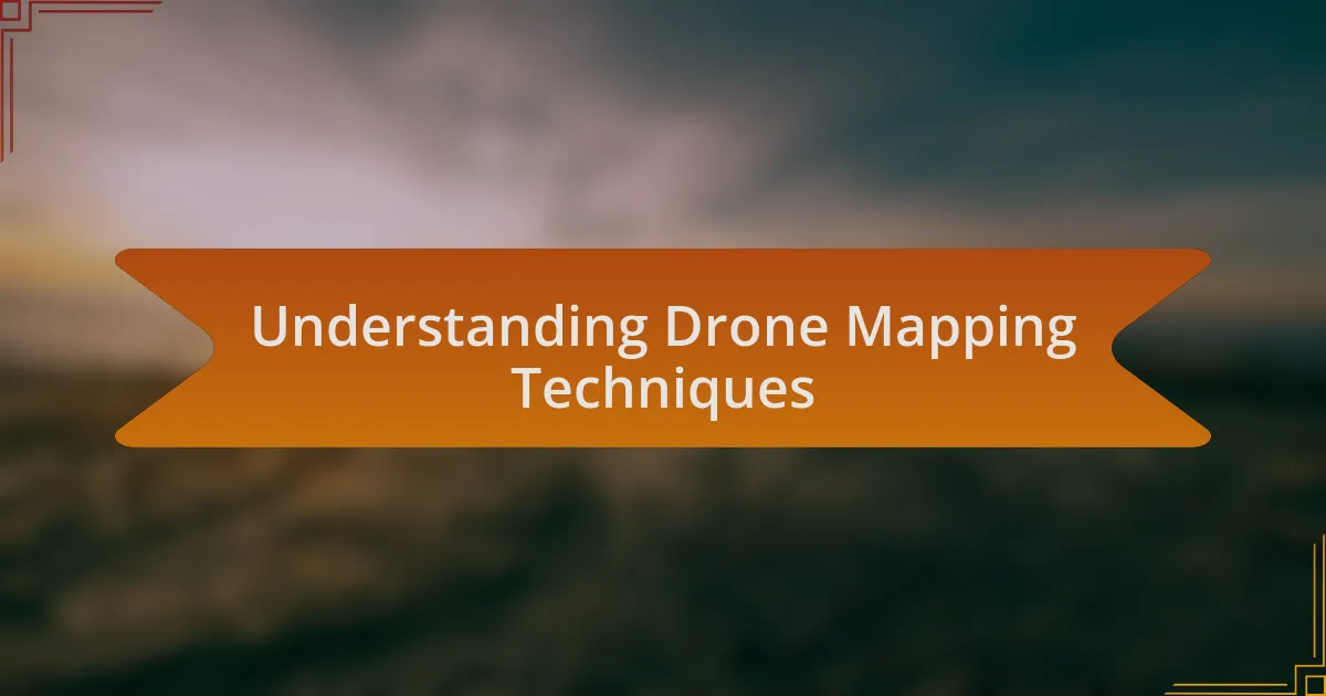 Understanding Drone Mapping Techniques
