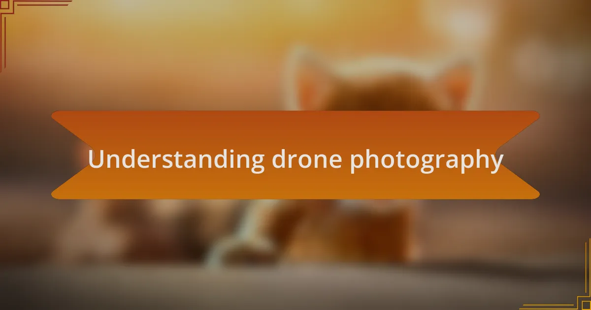 Understanding drone photography